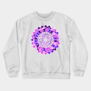 Round ornament with geometric repeated shapes in random bright neon colors Crewneck Sweatshirt